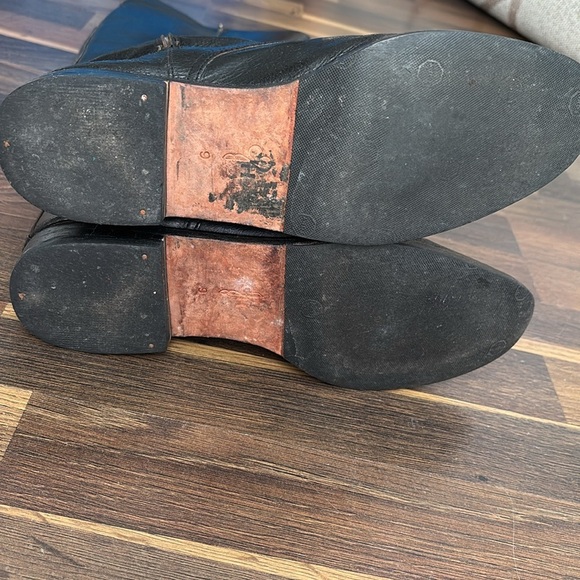 Cole Haan Black Leather‎ Zip, Buckle & Lace 17” Tall Knee-High Riding Boots Sz 9 - Picture 9 of 14